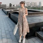 베이직 여름 여성 민소매 나시 롱 원피스 - 이미지 3