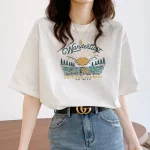 베이직 여성 반팔티셔츠 면100% 여름 빅사이즈 흰티 라운드 면티셔츠 - 이미지 4