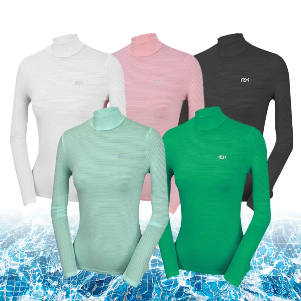 kf-A13befde7b3b149719eeebe1f197569cdr 모렉스 여름 여성 골프이너웨어 쿨 반폴라 긴팔 등산 티 아이스 기능성 티셔츠 반목 상의 321B - 이미지 1