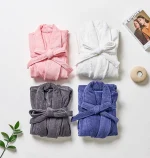 코튼리빙 여성 남성 호텔로브 커플잠옷 프리미엄 30수 샤워 가운 - 이미지 2