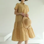 와플 반오픈 체크 롱원피스 FREE 빠른배송