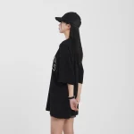 여성 빅사이즈 캐쥬얼 여름 커플 오버핏 레터링 캐릭터 박스 롱 반팔 티셔츠 99 - 이미지 6