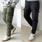 기모 남성 카고 패딩바지 겨울 조거팬츠 - 이미지 5