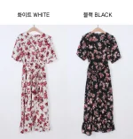 로즈플라워 러플 롱원피스 FREE 빠른배송 - 이미지 4