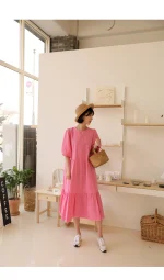 캉캉 퍼프소매 롱원피스 FREE 빠른배송 - 이미지 3