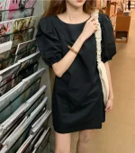 [한국배송/신상] - 여성 봄 여름 사계절 화이트/블랙 심플 미니 a라인원피스 브라이덜샤워/셀프웨딩 드레스/휴양지원피스 - 이미지 3