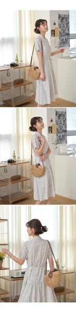 플로럴 반오픈 롱원피스 FREE 빠른배송 - 이미지 6