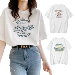 베이직 여성 반팔티셔츠 면100% 여름 빅사이즈 흰티 라운드 면티셔츠