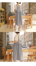 루즈핏 멜빵 포켓 뷔스티에 원피스 FREE 빠른배송 - 이미지 3