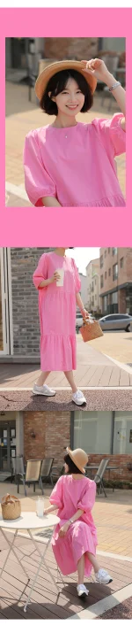 캉캉 퍼프소매 롱원피스 FREE 빠른배송 - 이미지 4