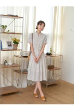 플로럴 반오픈 롱원피스 FREE 빠른배송 - 이미지 4