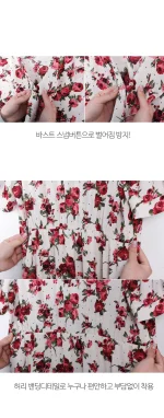 로즈플라워 러플 롱원피스 FREE 빠른배송 - 이미지 5
