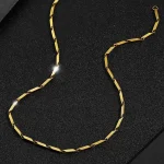 당일 출고 2개 세트 목걸이 18k 도금 실제 금 싱크로율 대나무육각 남성 남자 도금 체인 패션 체인 골드 고급 데일리 커플 24k 꼬임 두꺼운 굵은 금도금 패션 트렌디 캐주얼룩 오피스룩 데일리코디 포인트아이템 남자선물 추천 생일선물 기념일선물 남성용 주얼리 모던 심플 - 이미지 3