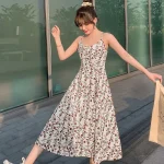 베이직 여름 여성 민소매 나시 롱 원피스 - 이미지 2