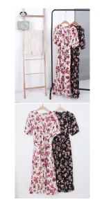 로즈플라워 러플 롱원피스 FREE 빠른배송 - 이미지 3