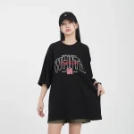 여성 빅사이즈 캐쥬얼 여름 커플 오버핏 레터링 캐릭터 박스 롱 반팔 티셔츠 99 - 이미지 5