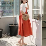 루즈핏 멜빵 포켓 뷔스티에 원피스 FREE 빠른배송 - 이미지 2