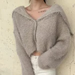 여리여리 울 니트 크롭 여성 겨울 가디건 3컬러