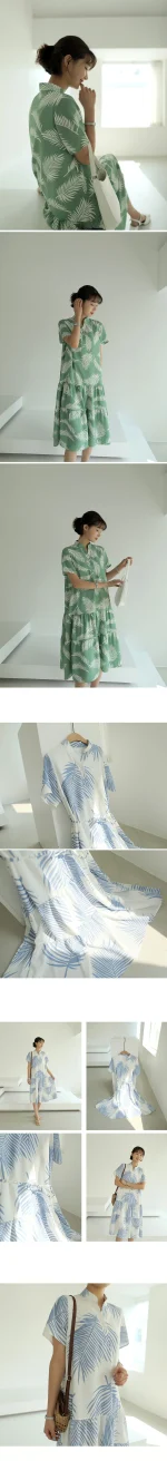 스트랩 야자수 롱원피스 FREE 빠른배송 - 이미지 3