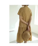 와플 반오픈 체크 롱원피스 FREE 빠른배송 - 이미지 4