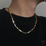 당일 출고 2개 세트 목걸이 18k 도금 실제 금 싱크로율 대나무육각 남성 남자 도금 체인 패션 체인 골드 고급 데일리 커플 24k 꼬임 두꺼운 굵은 금도금 패션 트렌디 캐주얼룩 오피스룩 데일리코디 포인트아이템 남자선물 추천 생일선물 기념일선물 남성용 주얼리 모던 심플 - 이미지 6