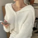 여리여리 울 니트 크롭 여성 겨울 가디건 3컬러 - 이미지 2