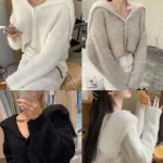 여리여리 울 니트 크롭 여성 겨울 가디건 3컬러 - 이미지 5