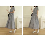 고방체크 랩 스트링 롱원피스 FREE 빠른배송 - 이미지 6