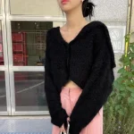 여리여리 울 니트 크롭 여성 겨울 가디건 3컬러 - 이미지 6