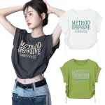 여성 크롭 반팔티 여름 면티 루즈핏 라운드 여자 크롭티셔츠