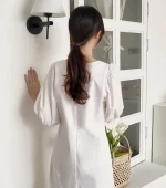 [한국배송/신상] - 여성 봄 여름 사계절 화이트/블랙 심플 미니 a라인원피스 브라이덜샤워/셀프웨딩 드레스/휴양지원피스 - 이미지 2