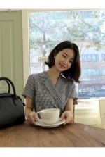 고방체크 랩 스트링 롱원피스 FREE 빠른배송 - 이미지 5