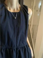 루즈핏 프록 드레스 여성 여름 신상 한국 디자인 감각 플리츠 허리끈 조절 베스트 드레스 캐주얼 라운드넥 반팔