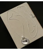 Korean Sle Long Pendant Nelace Women's Autumn Winter Luxury Vintage Saddle Bag Pendant Sweater Chain Accory Silver - 이미지 3