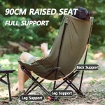 네이처하이크 휴식 의자, 캠핑 하이백, 초경량 접이식 의자, 야외 휴대용 하이킹 낚시 의자, 120 kg 하중 - 이미지 3