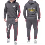 2024 Men Goldwing GL1800 Motocycles Tracksuit 까마귀 스웨터 및 스웨트 팬츠 2 피스 세트 러닝 봄 조깅 스포츠웨어 슈트 - 이미지 2