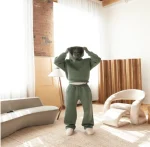 남성 캐주얼 스웨트셔츠 세트 편안한 스트릿웨어 스타일 투피스 남성용 의상 - 이미지 4