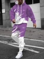 2025 봄과 가을 신상 남성 후드 세트 캐주얼 롤러 스케이팅 3D 프린트 스트리트 남성복 - 이미지 6