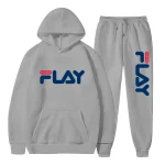 봄과 가을 신상 레터 프린트 벨벳 후디와 바지 세트 청년 남녀 패션 레저 스포츠 2피스 세트 - 이미지 2