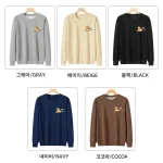 1+1(2장세트)스타일아유 여성용 유니크 베어프린팅 맨투맨 라운드넥 오버핏 320G면질 빅사이즈 가을겨울용 긴팔 티셔츠 TS3796 - 이미지 5