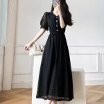 스타일아유 여성용 프렌치 무드 레이스 롱 원피스 우아한 분위기의 데일리 드레스 OP2176 - 이미지 2