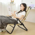 접이식 하이 백 안락 의자 의자 휴대용 조절 가능한 사무실 낮잠 의자 가정용 경량 라운지 침대 간편한 보관 소파 - 이미지 5