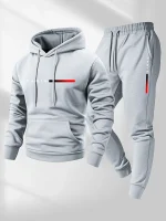 2025 레터 프린트 스포츠웨어 세트 남성 후드티 긴 바지 세트 봄 가을 겨울 따뜻한 수트 - 이미지 5