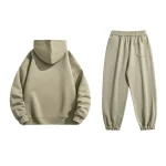 봄 가을 커플 캐주얼 스포츠 세트 편안한 러닝 피트니스 스포츠 커플 후드 긴팔 바지 솔리드 컬러 투피스 세트 - 이미지 2