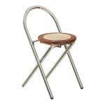 빈티지 접이식 라탄 식탁 의자 휴대용 공간 절약형 나무 바 스툴 주방 카운터 의자 소형 아파트 발코니 의자 - 이미지 5