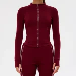 스포츠 재킷 여성용 긴팔 탑 요가 셔츠 운동 코트 체육관 트레이닝 의류 요가 스포츠웨어 신축성 있는 피트니스 긴팔 - 이미지 2