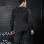Rashguard 남자 압축 스포츠웨어 세트 체육관 러닝 스포츠 의류 조깅 스타킹 Tracksuit 휘트니스 티셔츠 윈드 브레이커 레깅스 - 이미지 4