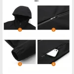 겨울 남성 양털 야외 스포츠웨어 세트 후드 따뜻한 재킷 + 긴 바지 방수 방한 내마모성 윈드브레이커 바지 - 이미지 5