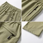 남성 봄 가을 스포츠 세트 편안하고 통기성 좋은 탈부착 가능한 후드 재킷 바지 세트 트레이닝 아침 운동 러닝 스포츠 슈트 - 이미지 6