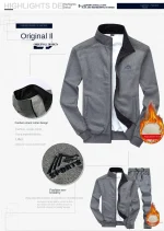 새로운 세트, 플러시하고 두꺼운 따뜻한 자수 가디건, 투피스 스포츠 슈트, 남성용 긴팔 바지, 니트 캐주얼 슈트 - 이미지 5